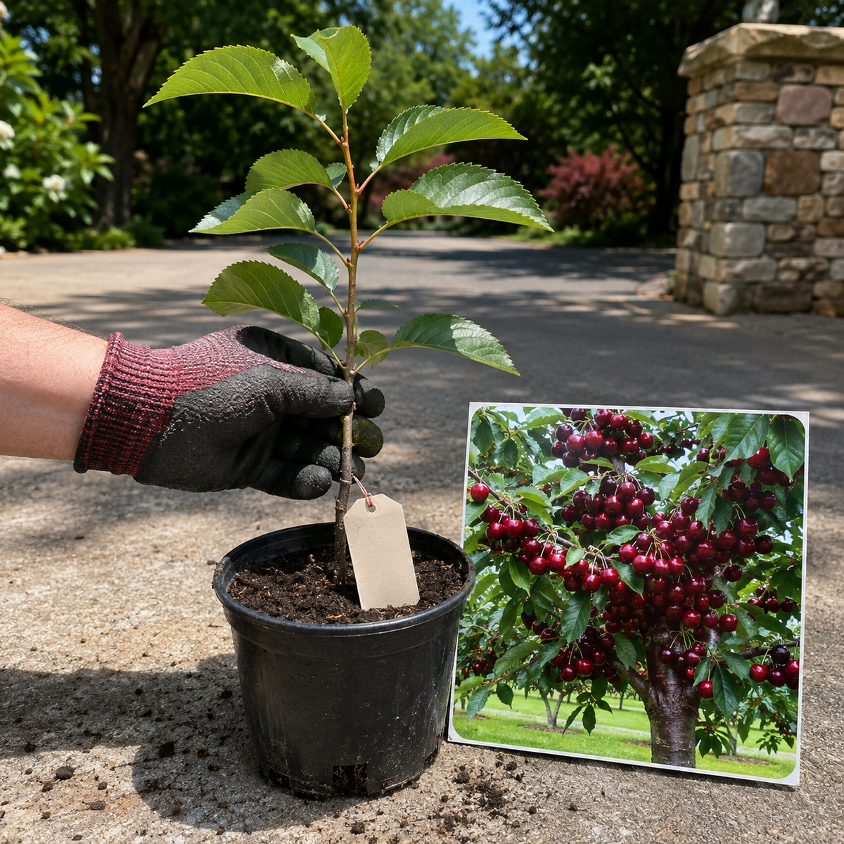 Giant Sweet Cherry Sapling for Home Orchards - Real Sapling In Nursery Pot