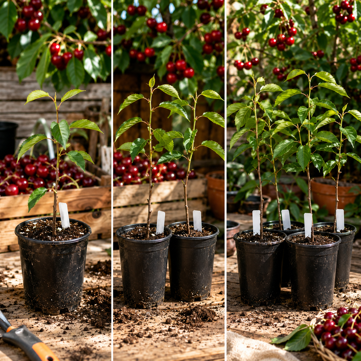 Giant Sweet Cherry Sapling for Home Orchards - 1 / 2 / 3 Sapling Bundle