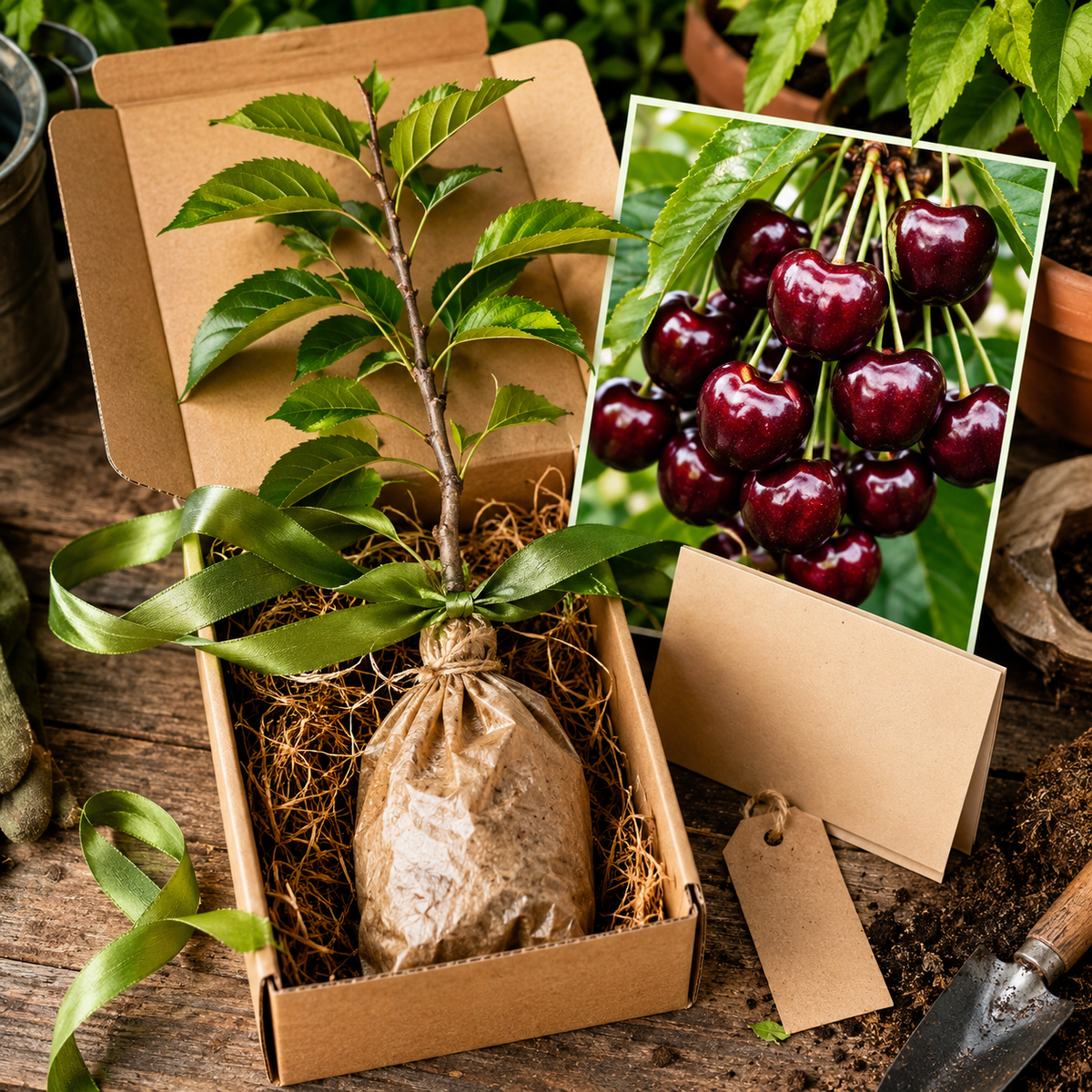 Giant Sweet Cherry Sapling for Home Orchards - Gift Orchard Kit