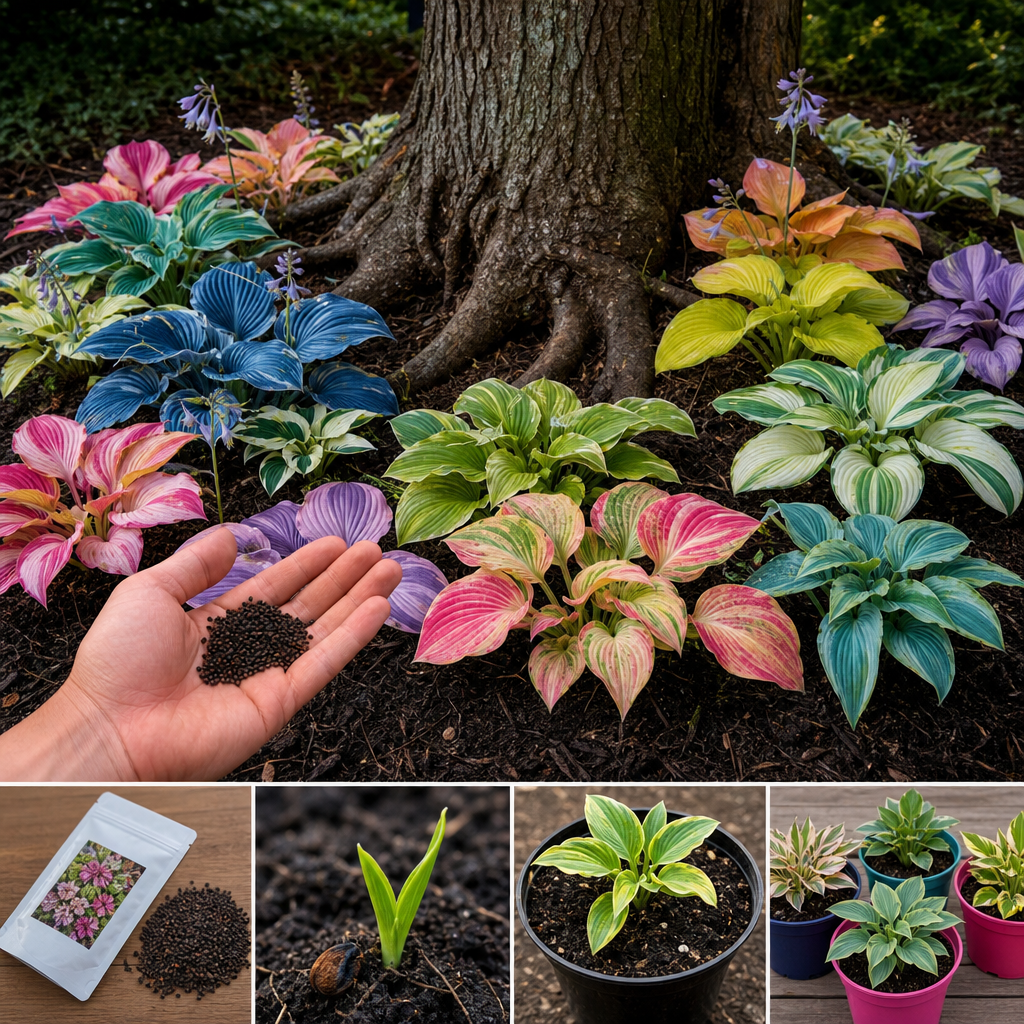 Rainbow Hosta Seeds for Decorative Foliage - Under Tree Color Patch
