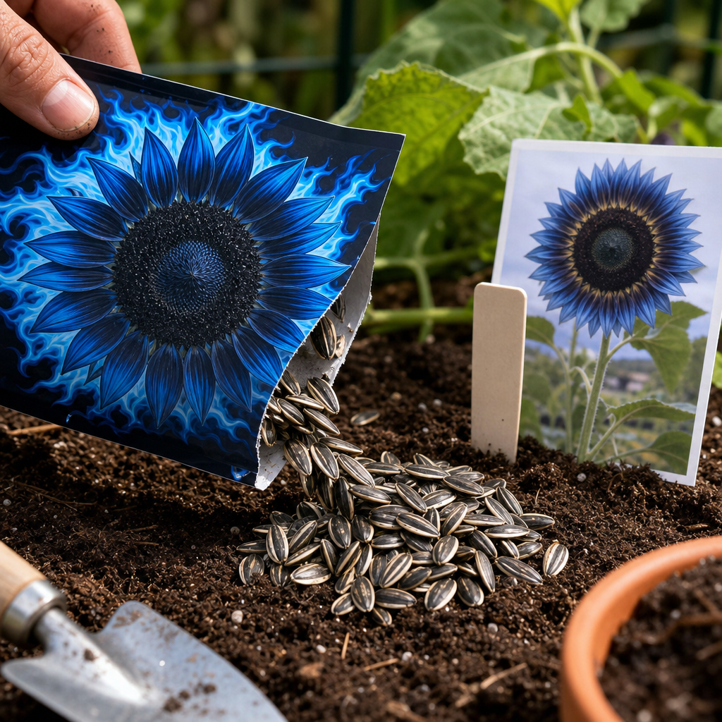 Blue Flame Sunflower Seeds for Statement Gardens - Rarest Sunflower Hero