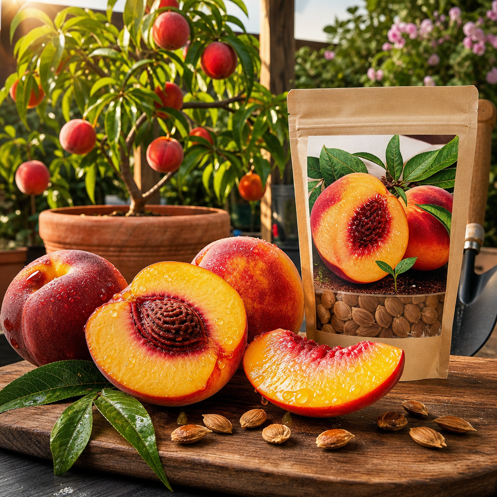 Honey Red Dwarf Peach Tree Seeds - Patio Dwarf Peach Hero